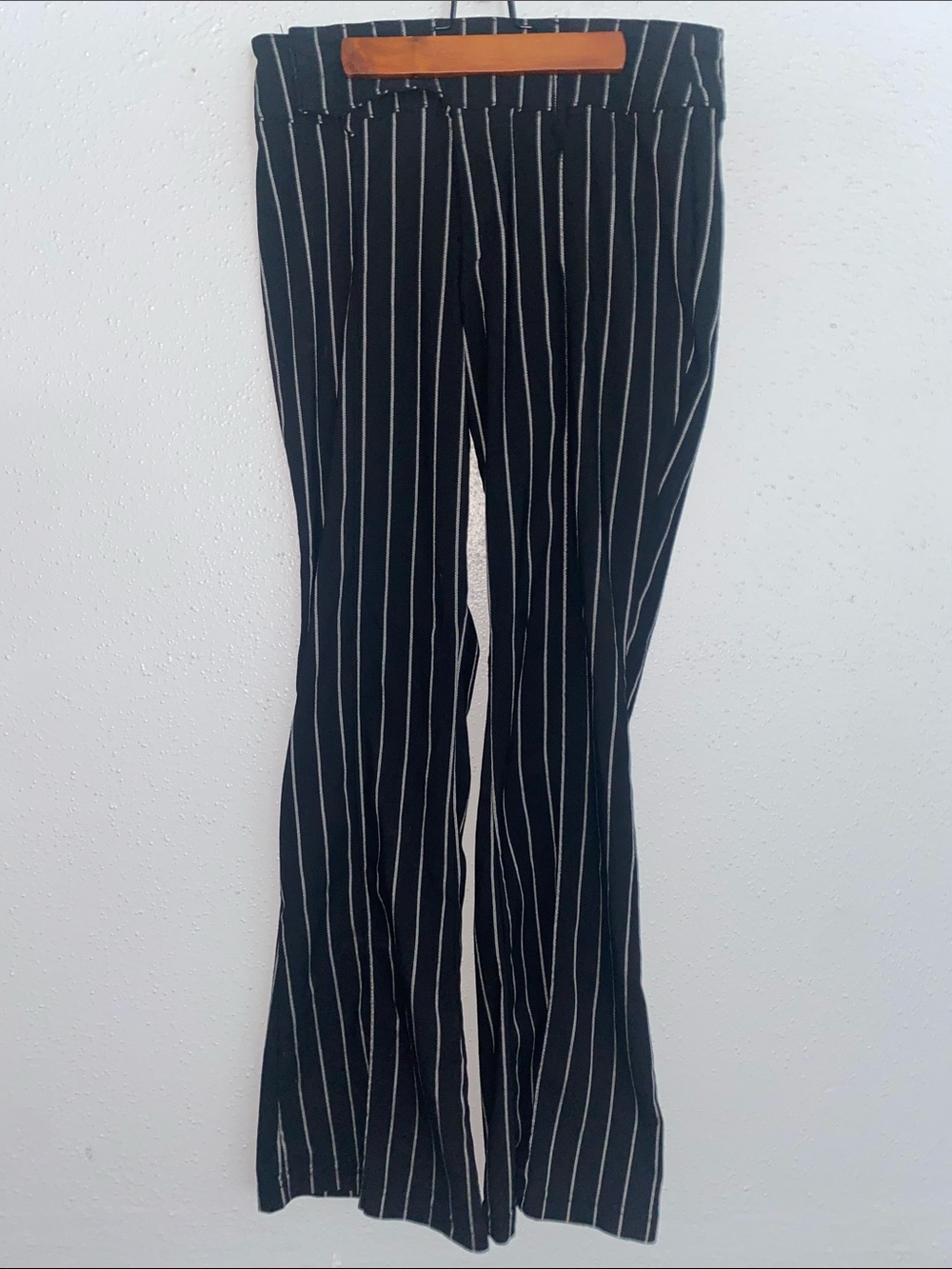 No boundaries  Black Pinstripe Wide-Leg Trousers